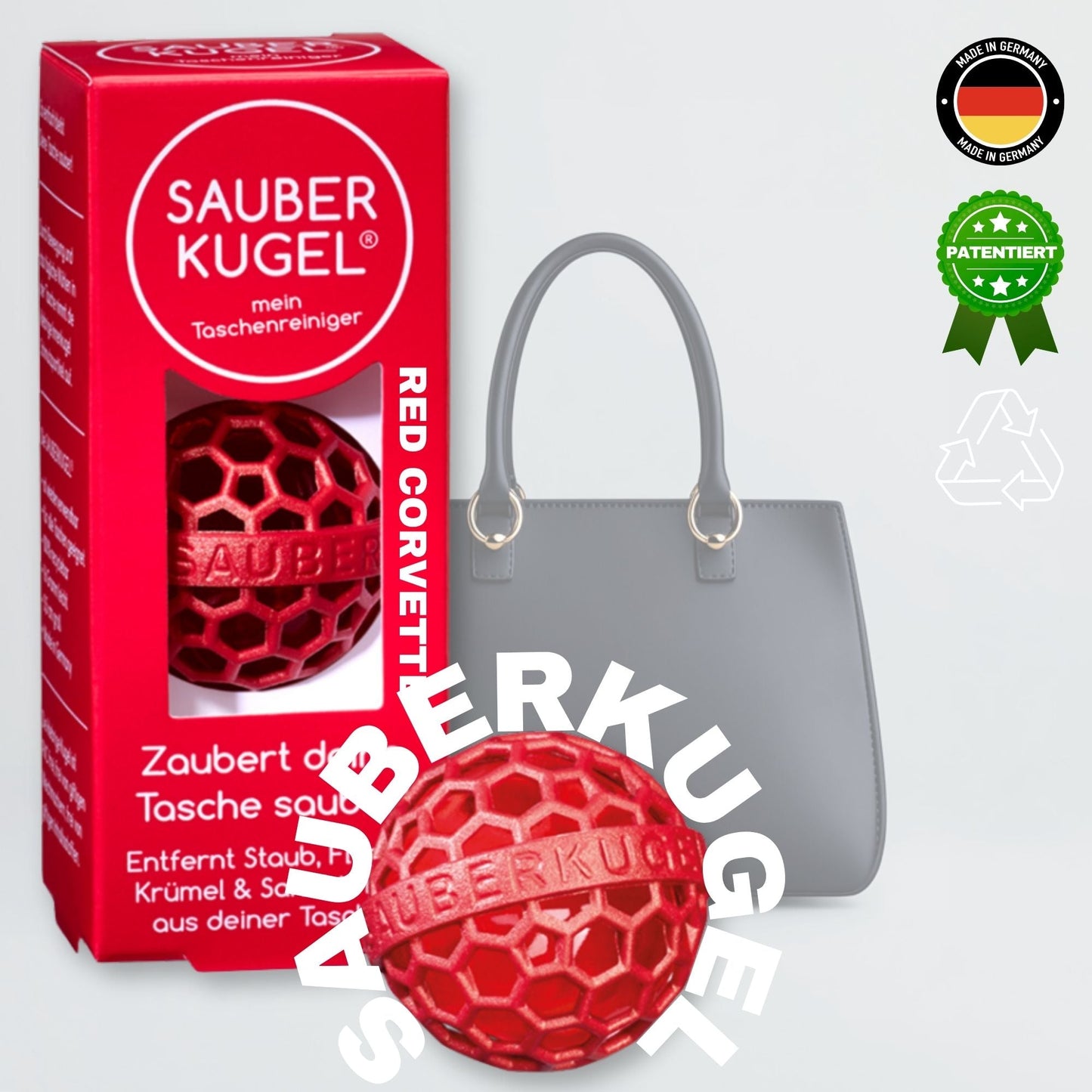 Sauberkugel einzeln – wiederverwendbarer Taschenreiniger – in verschiedenen Farben
