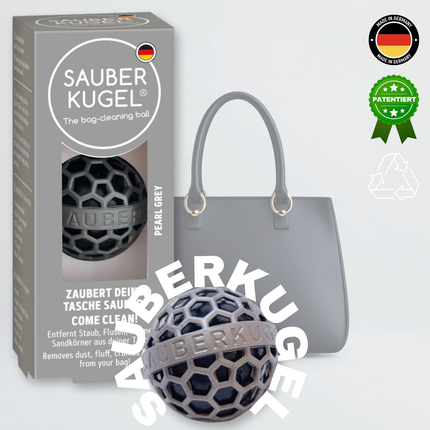 Sauberkugel einzeln – wiederverwendbarer Taschenreiniger – in verschiedenen Farben